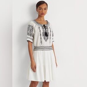 Ralph Lauren Embroidered Cotton Voile Dress, Size 6